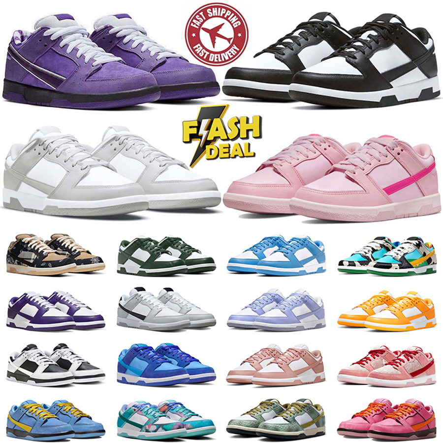 Men Women Sneakers Panda White Black Grey Fog UNC Syracuse Green Glow Chlorophyll Triple Pink StrangeLove GAI Casual