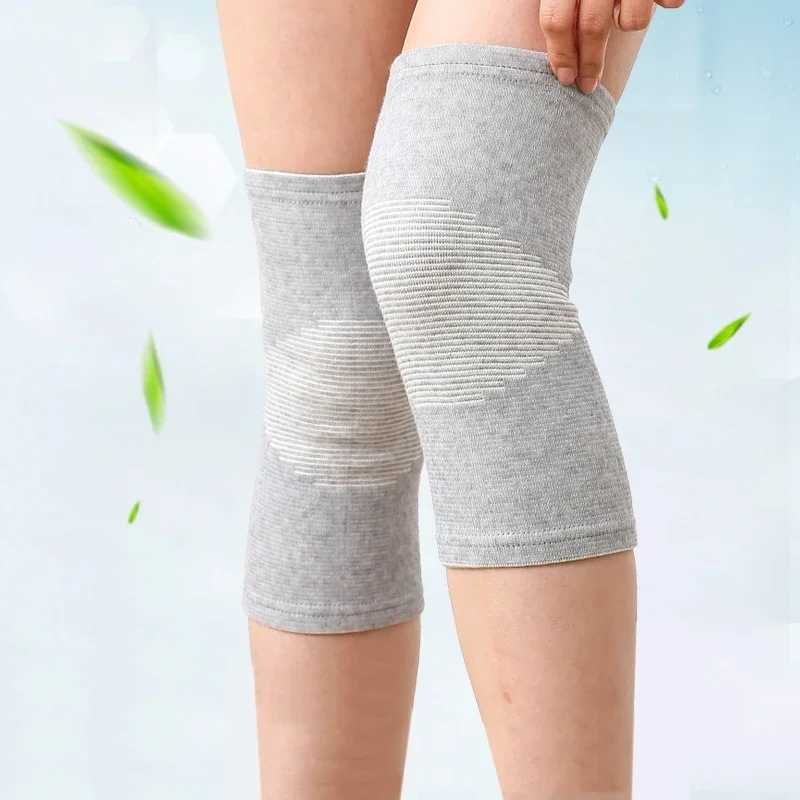 1 Pair Knee Support Protector Leg Arthritis Injury Gym Sleeve Elasticated Bandage knee Pad Charcoal Knitted Knee pads Warm J250917