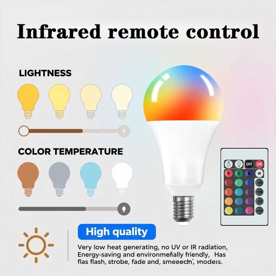 LED Bulb 85265V E12E14 RGBW LED Light Infrared Remote Control Color Changing RGB White Atmosphere Light Spotlight LED Bulb C250917