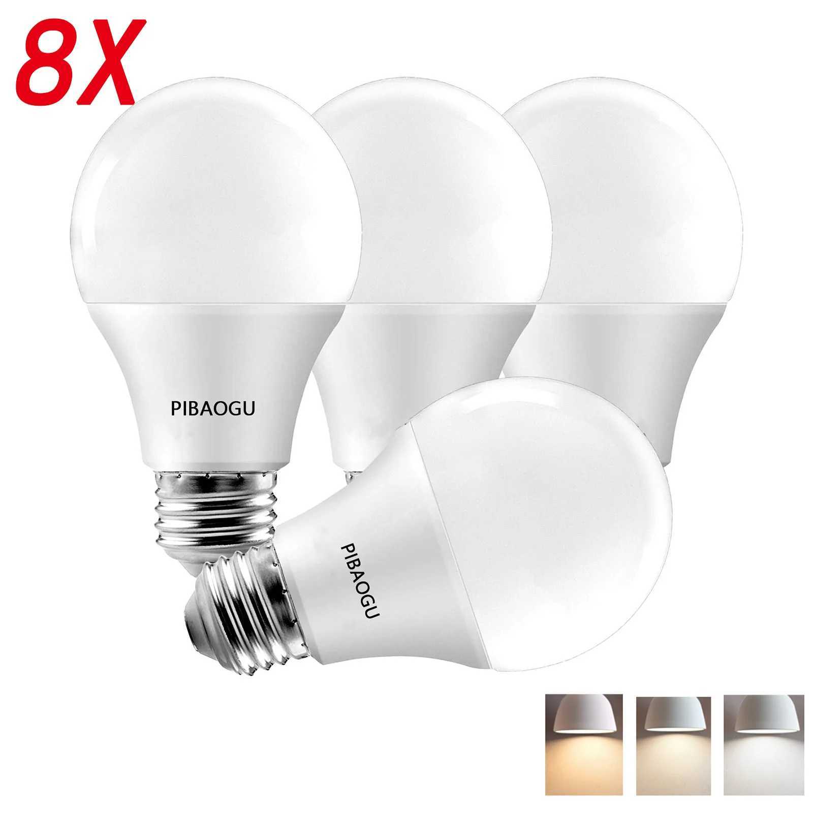 8PCS LED Bulb E27 B22 E14 AC220110V 3W 6W 9W 12W 15W 18W Brightness and Low Energy Consumption Living Room Home LED Light Bulbs C250917