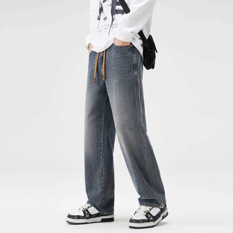 Fall and Winter Vintage N Mens Distressed Jeans Mens Trendy Slacks Straight Leg Pants You Trendy Mens PantsZ250917