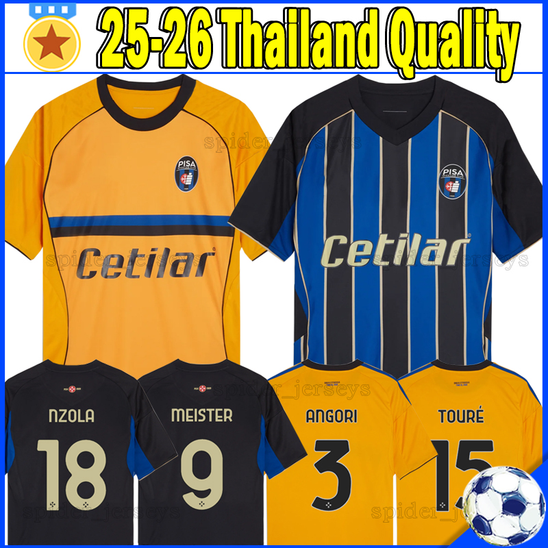 25 26 Pisa Sporting Club Soccer Jerseys NZOLA ERIS PICCININI 2025 2026 Pisa SC Football Shirts AEBISCHER MOREO BUFFON TOURE Nerazzurri Men Uniforms MEISTER LERIS Set