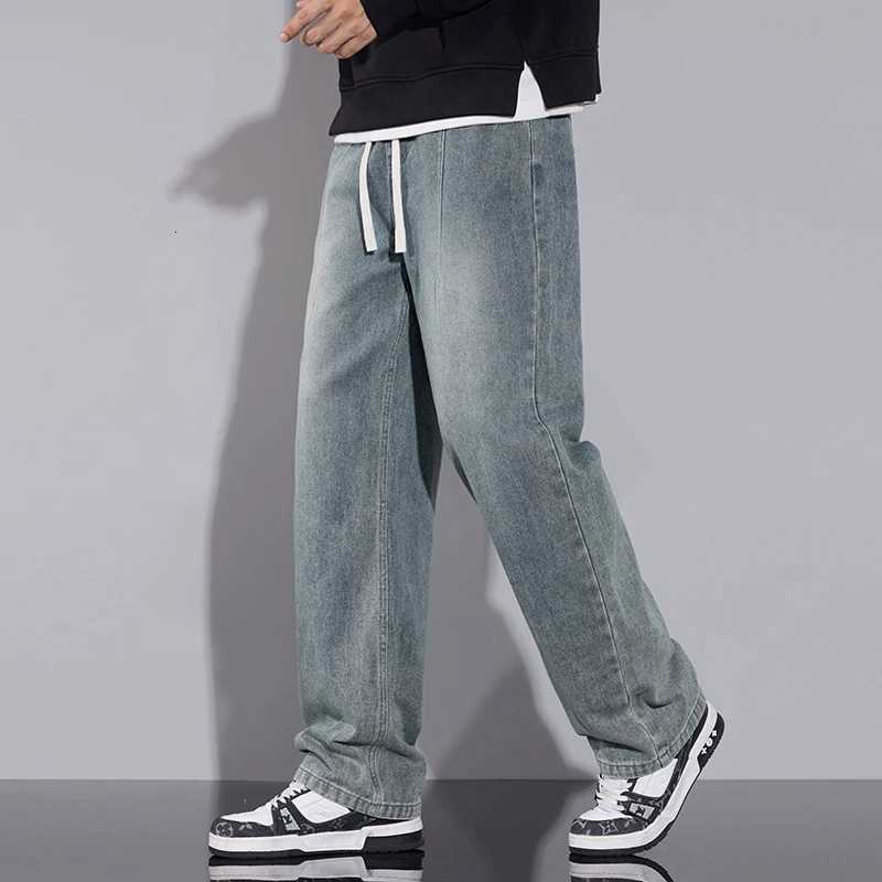 Highend Jeans Mens Autumn and Winter New N Blue Pants Casual Mens Pants Fall and Winter Loose Straight PantsZ250917
