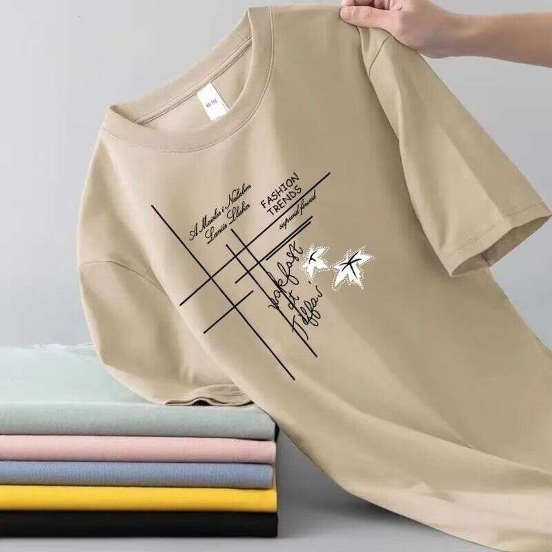 Ice Silk Short Sleeve T-Shirt round Neck Workwear Breathable Men's Standard Fit Clothing Comfortable Elastic Summer Top