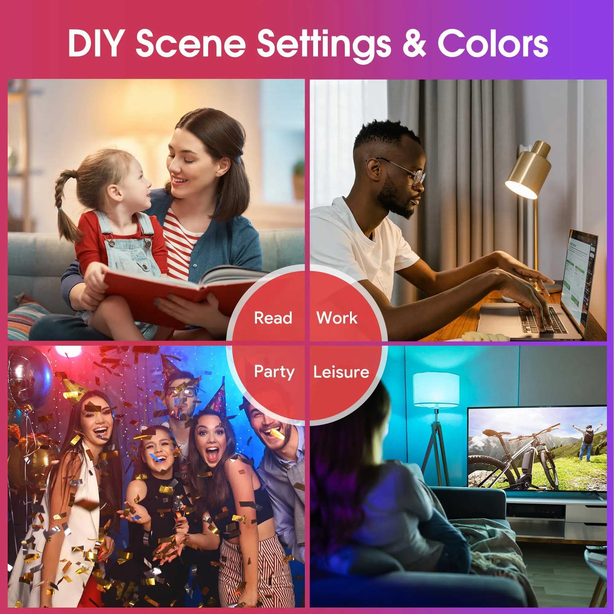 4PCS 16 Colors RGB Bulb LED Multicolor Bulb E27 AC220V Household Lighting Dimmable 24 Key Remote Control Atmosphere Neon Light C250917