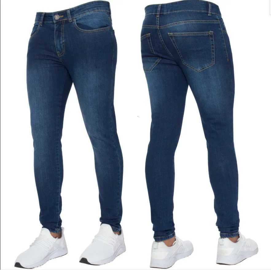 Spring Autumn Business Men Jeans Casual Straight Stretch Fashion Classic Black Sky Blue Grey Work Denim Trousers Brand ClothingZ250917