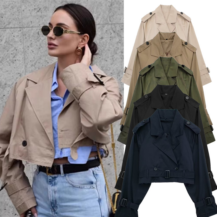 Fashion Burgundy collar womens leather jacket casual loose pocket long sleeved jacket autumn womens high street jacket 241024