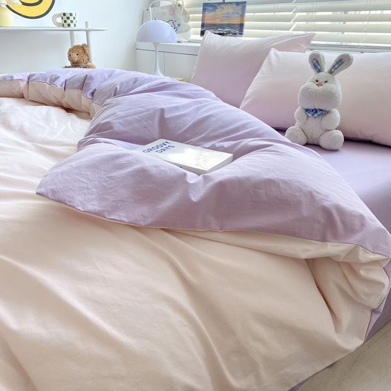 Nanjiren Four-Piece Solid Color Sheet Duvet Cover Student Dormitory Single Double Bed Three-Piece Bedding Set Y260124