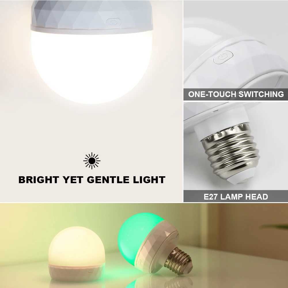 RGB LED Light Bulb USB 5V Charging Smart Remote Control Dimmable For Bedroom Bedside Living Room Bar LED Lighting Fixtures C250917