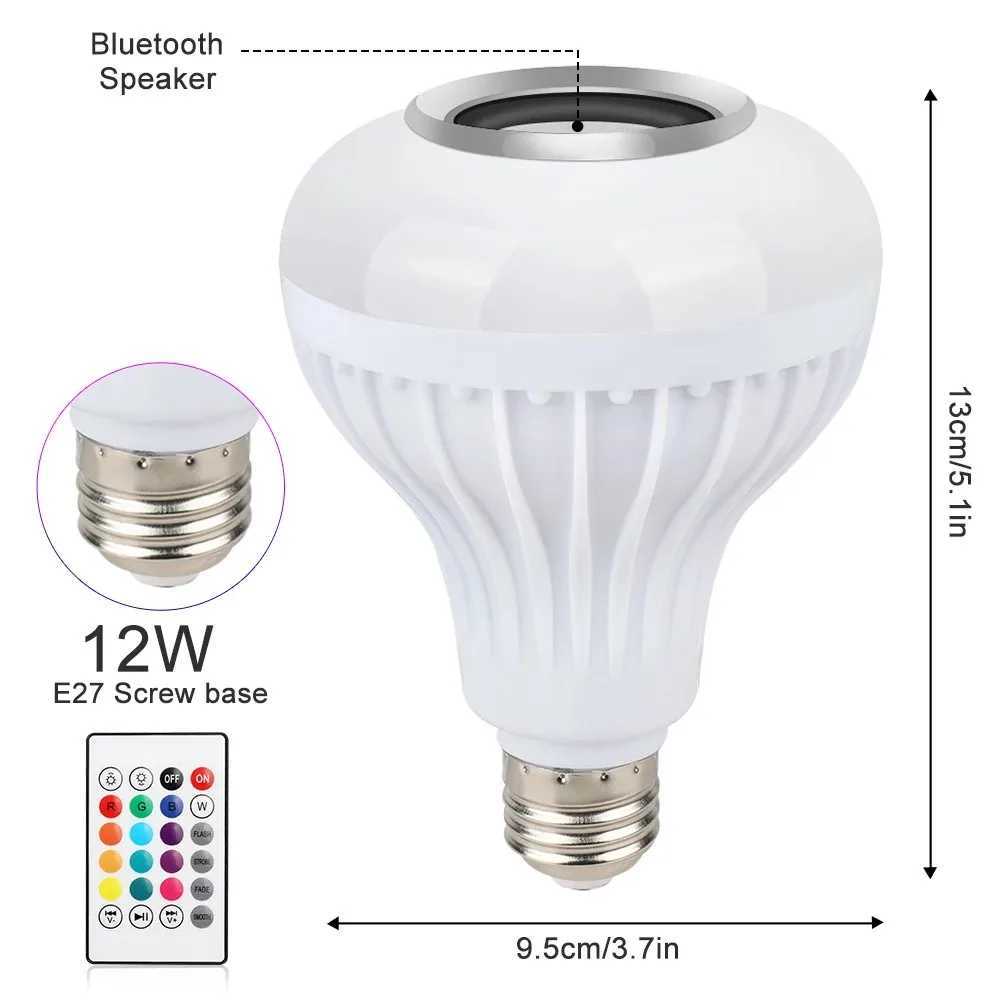 12W E27 RGB Colorful Music Remote Control LED Bulb Led Smart Lights Bluetooth Music Bulb Lamp Led Dimmable Bulb For Home Party C250917