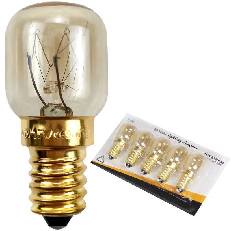 5pcs 220V E14 300 Degree High Temperature Resistant Microwave Oven Bulb Cooker Lighting Bulb 15W 25W Gold Silver C250917