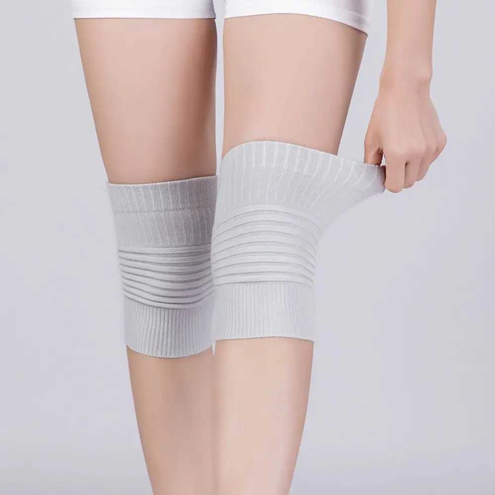 New Cotton Sports Knee Pads Nude Black Grey Elastic Compression Knee Brace Compression Stripe Knee Pads for Men Women J250917