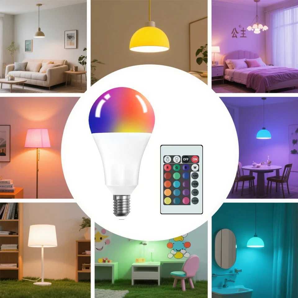 LED Bulb 85265V E12E14 RGBW LED Light Infrared Remote Control Color Changing RGB White Atmosphere Light Spotlight LED Bulb C250917