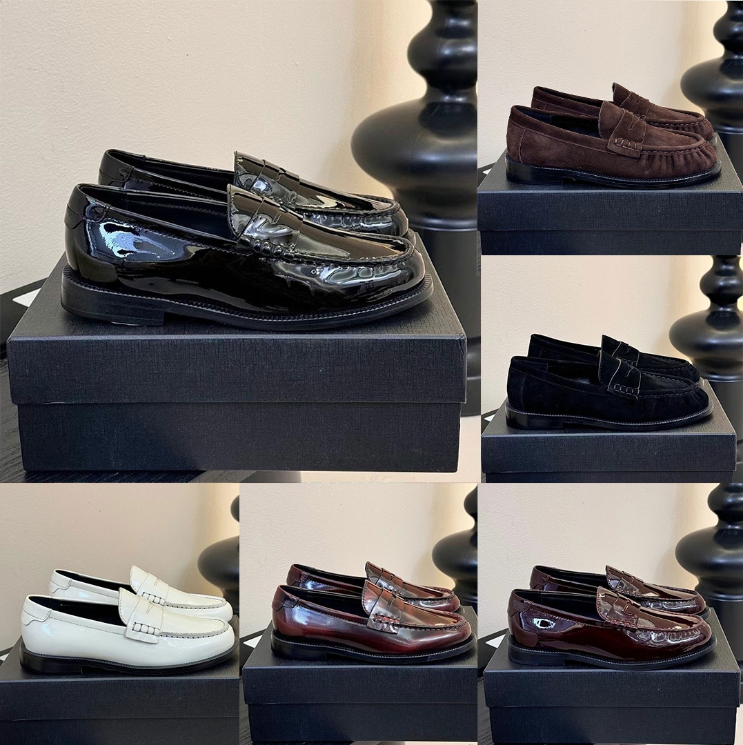 Top quality Classic brown Suede slip on Flat heel dress for womens designer loafers laidy holiday Driving shoes Leisure Factory footwear