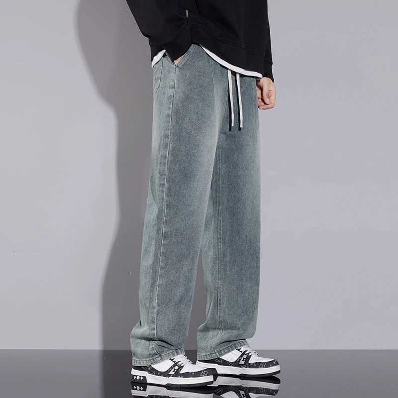 Highend Jeans Mens Autumn and Winter New N Blue Pants Casual Mens Pants Fall and Winter Loose Straight PantsZ250917