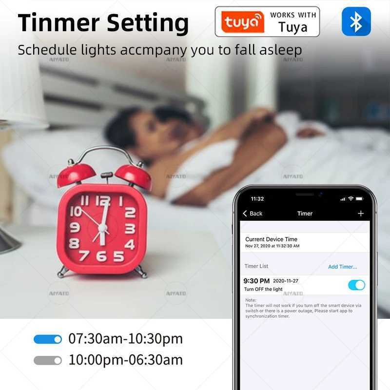 Tuya Bluetooth LED Bulb Lamps Dimmable 15W 18W E27 B22 220V RGBCW Color Change Smart Life APP Group Control Music Rhythm Timing C250917
