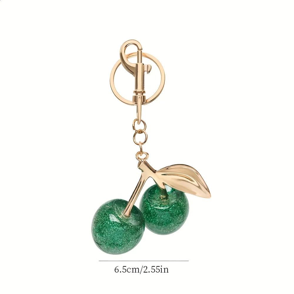 Cherry Fruit Bag Pendant Keychain Creative Womens Cherry Car Key Pendant Green Brown 250916
