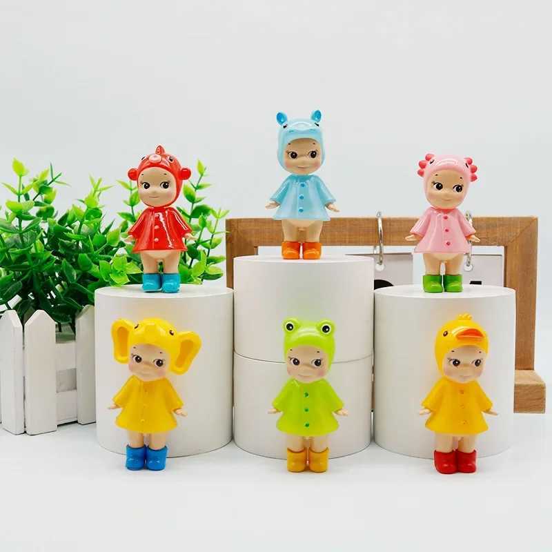 New Angel Mini Figure I Love Rainy Day Series Toy for Girl Mystery Box Frog Duck Goldfish Hippopotamus Collection Gifts Y250917