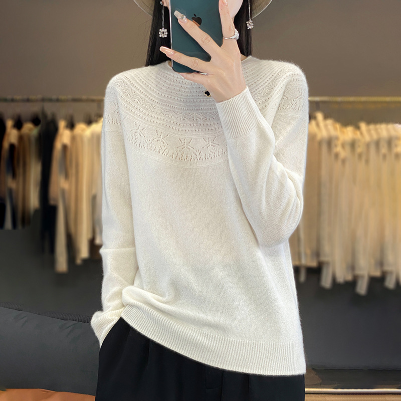 Women O-neck Cashmere Knitwear Female Pullover Autumn Winter Casual Tops Solid Color Soft Clothing
