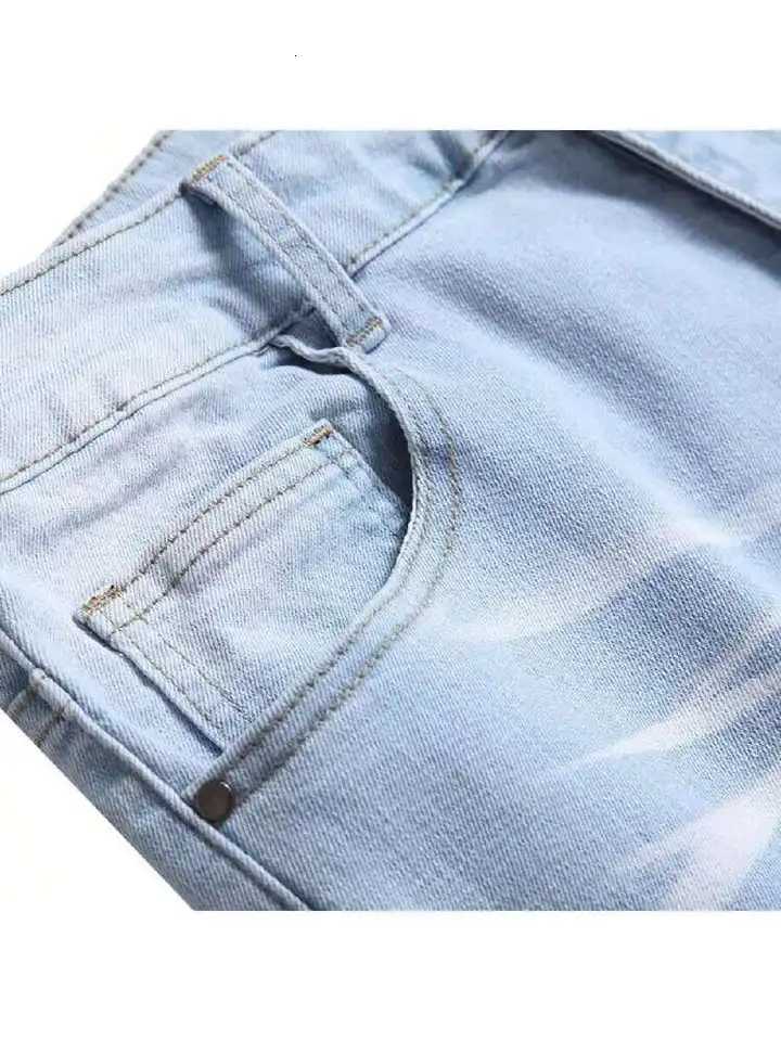 Mens casual slim fit jeans American street fashion style simple straight design black washed jeans suitable for daily wearZ250917