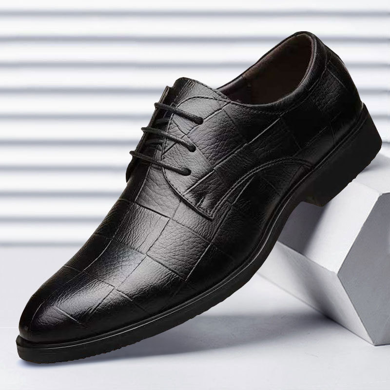Large-sized British casual business formal leather shoes, men's shoes, wedding shoes, versatile work shoes, fashionable and trendy without the sa