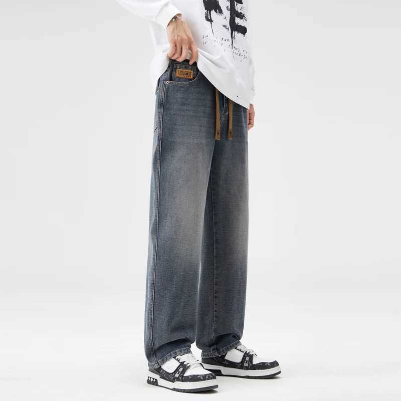 Fall and Winter Vintage N Mens Distressed Jeans Mens Trendy Slacks Straight Leg Pants You Trendy Mens PantsZ250917