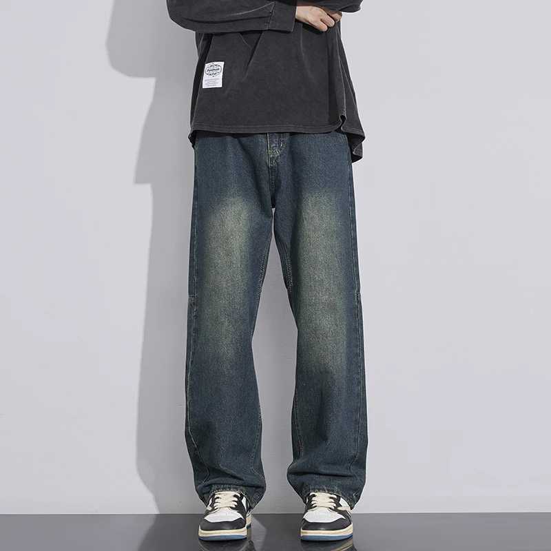 Nstyle Retro Wash Jeans Mens Antiwrinkle Pants Casual Handsome Young Autumn New Straight PantsZ250917