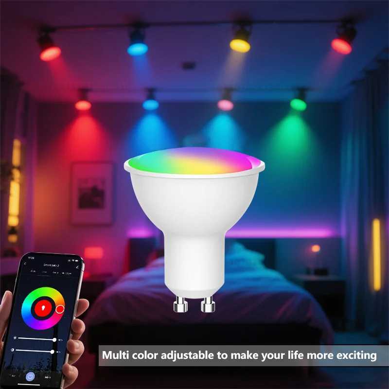 Dimmable Tuya Wifi Rgbcw Smart Bulb Gu10 C37 A60 T37 E14 E27 Light Led Magic Lamp AC85V265V Work With Alexa Google Home C250917