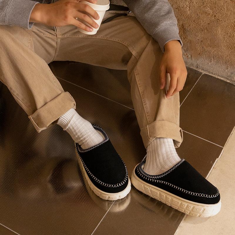 autumn new style cotton shoes and slippers for home and outdoor wear ins for couples same style for men and women plush thermal insulation toe cap eva