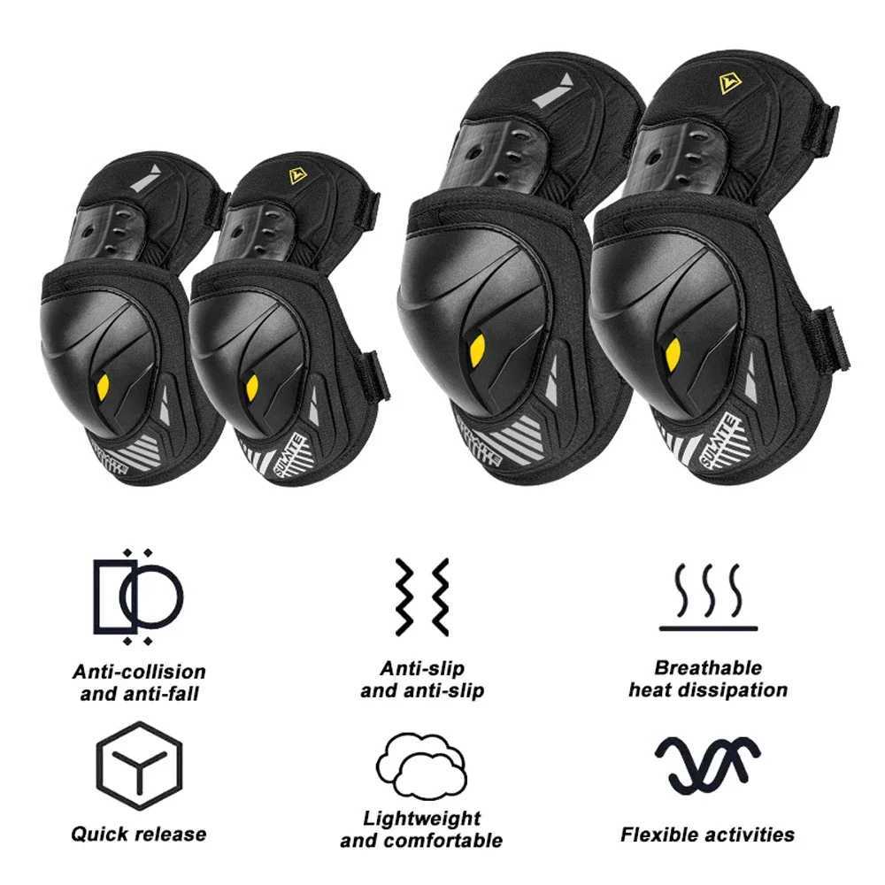 GOMOREON 1Pair Motorcycle Electric Bike Knee Elbow Guards Pads Protector Dirt Bike Body for Motocross Racing Mountain Biking J250917