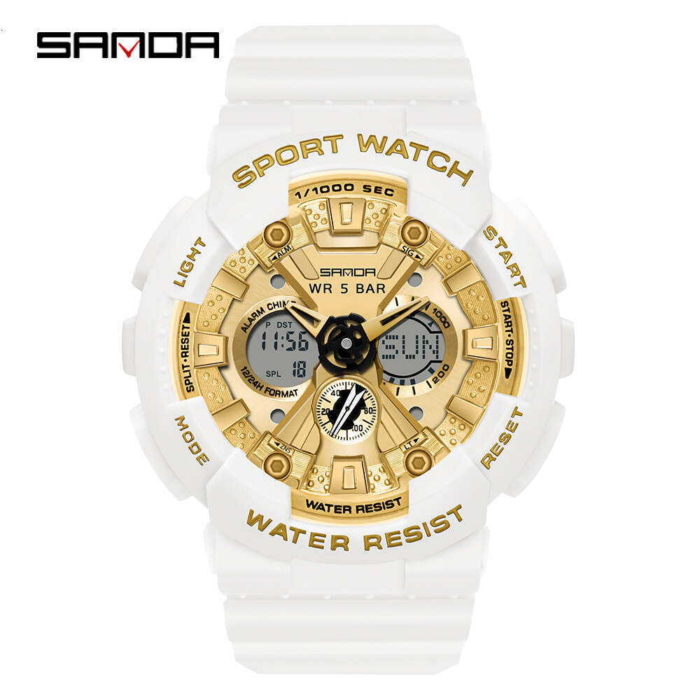 DHgargets Sanda Couple Style 6068 Small Personality Creative Dial Youth Men and Women Student Watch