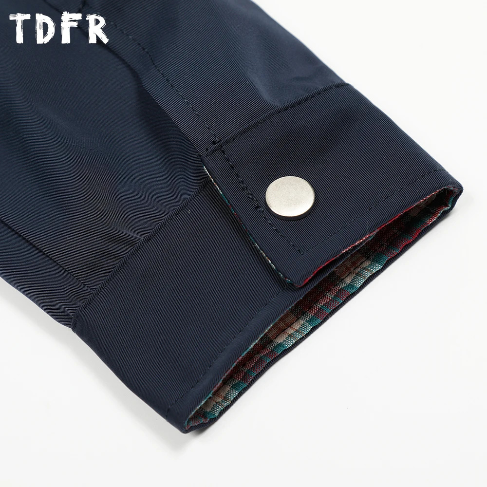 Patchwork twopiece Cargo Jacket Mens Pocket Retro Casual Lapel Loose Long Sleeve Outerwear Man 250917