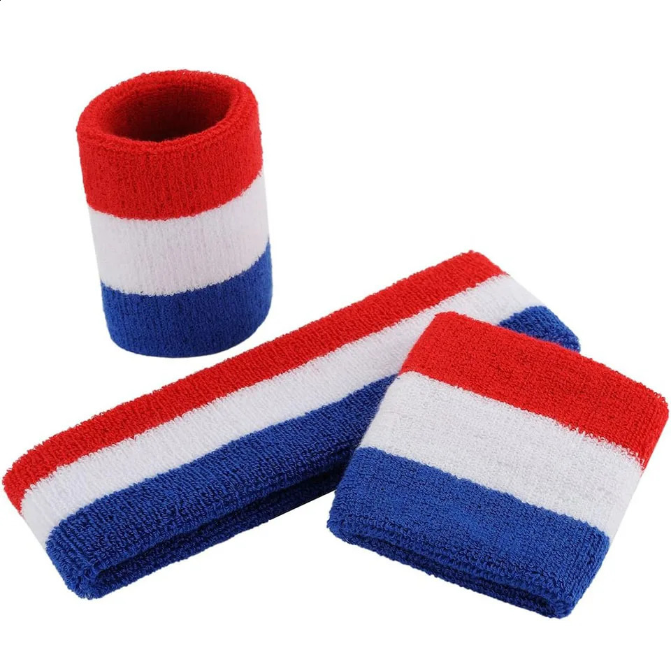 AOLIKES Sweat Band Headband Wristbands for Men Head Wrist Sweatband Set Ideal for Sports Athletics Event Workout Basketball 250916