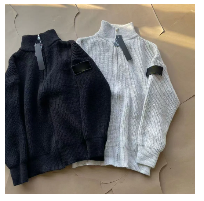 Designer Men's Knitted Sweater Embroidery Compass Armband Zip Cardigan Sweater Luxury Simple Casual Sweaters Women Men