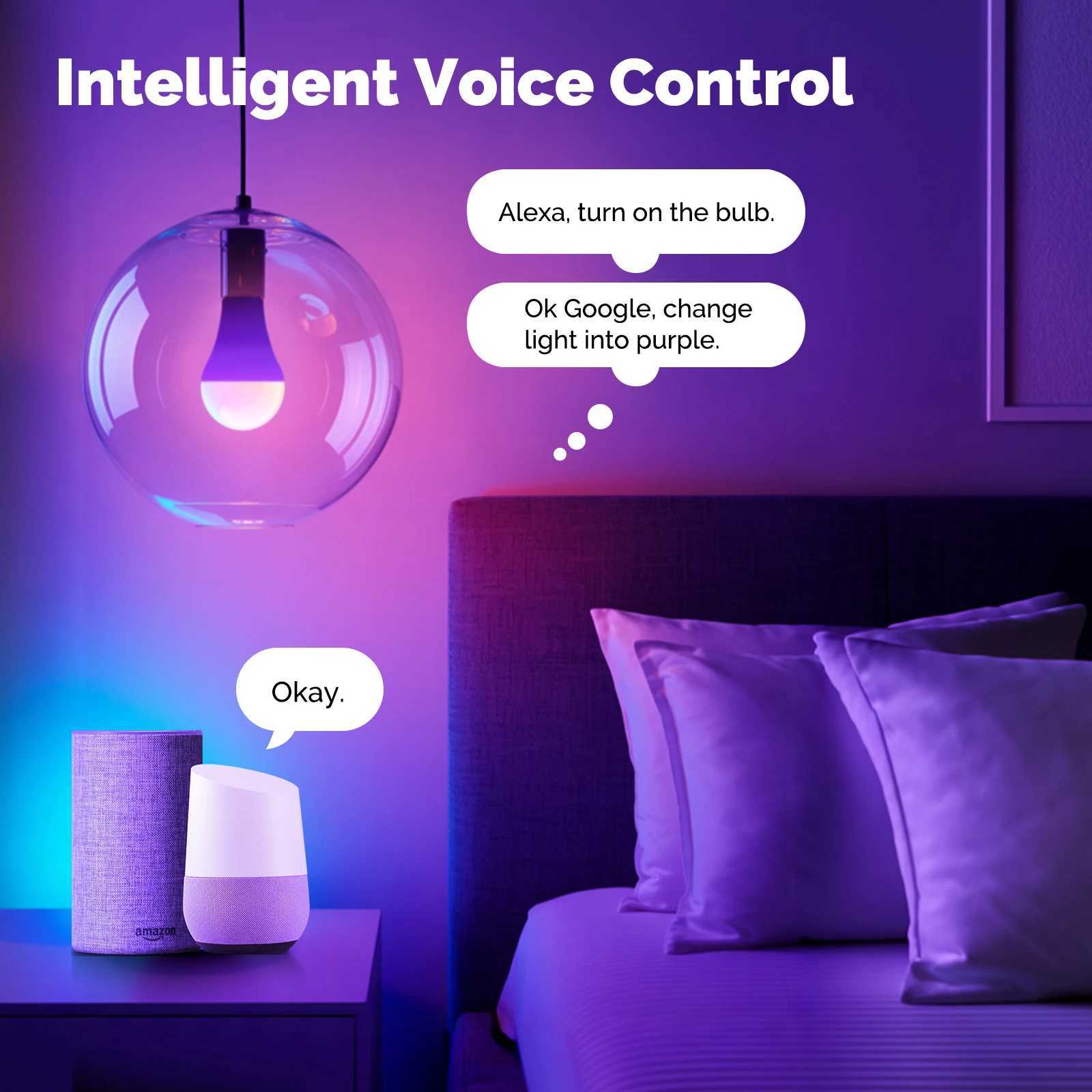 MOES Tuya Smart WiFiMatterZigbee 14W LED Bulb E27 Music Sync Functional 16M RGB Scenarios Light Intelligent Voice APP Control C250917