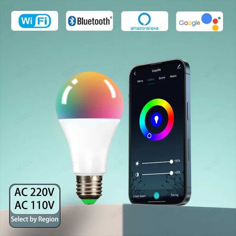 Smart Led Light Bulb WifiBLE Alexa Led Lamp E27 RGB 110V 220V Smart Lamps For Google Assistant Cozylife C250917