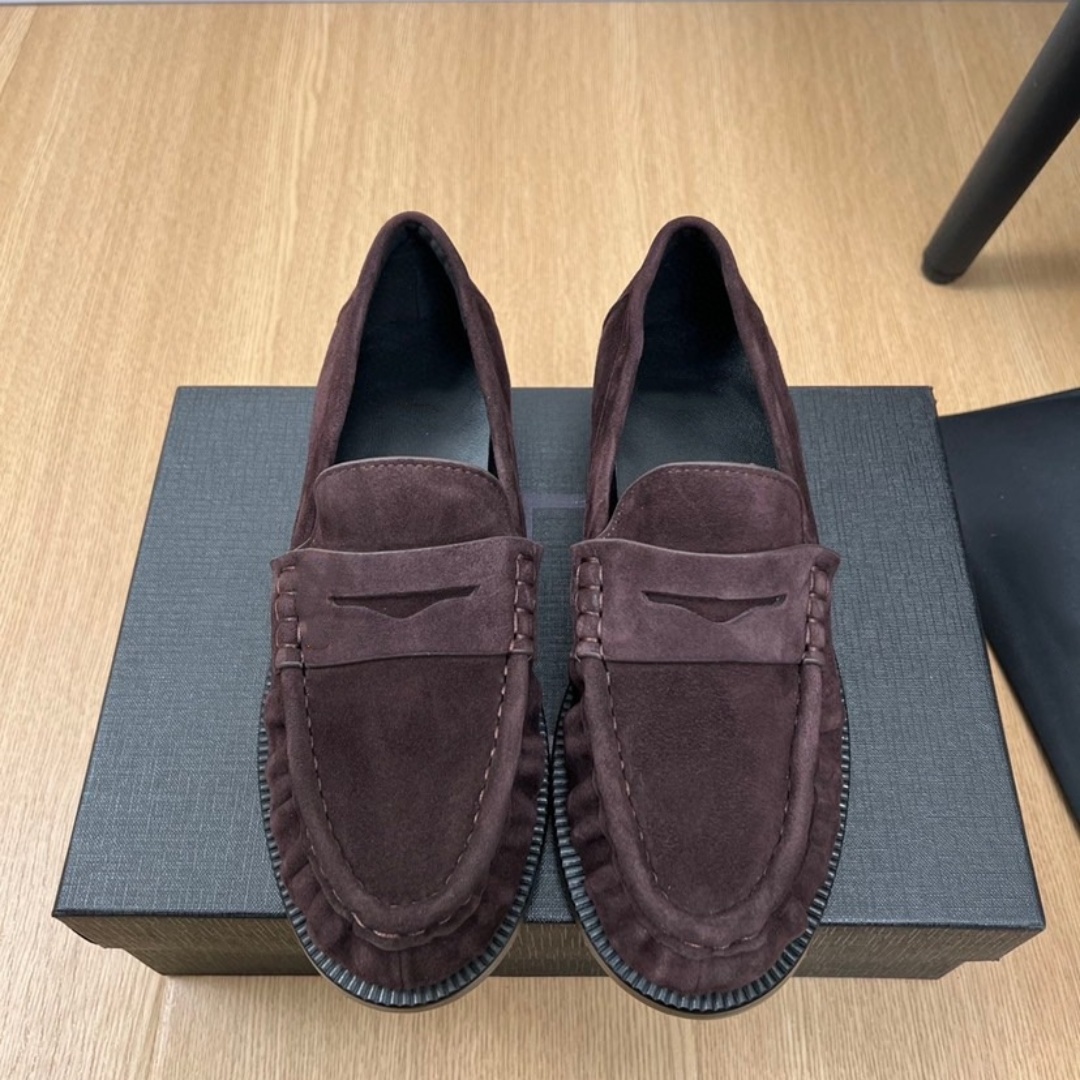 Luxury Chaussures Women LE LOAFER Moccasins Coffee Espadrilles Platform Shoes Pleated Loafers Leather Shoes Vintage Stylish Mules Slip - on ShoesMaster Quality