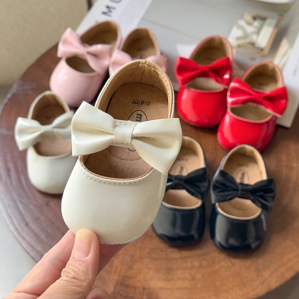 born Baby Shoes Infant Girls Shoes PU Antislip Bowknot Classic Princess Dress Shoes Toddler First Walker Crib Shoe 250916