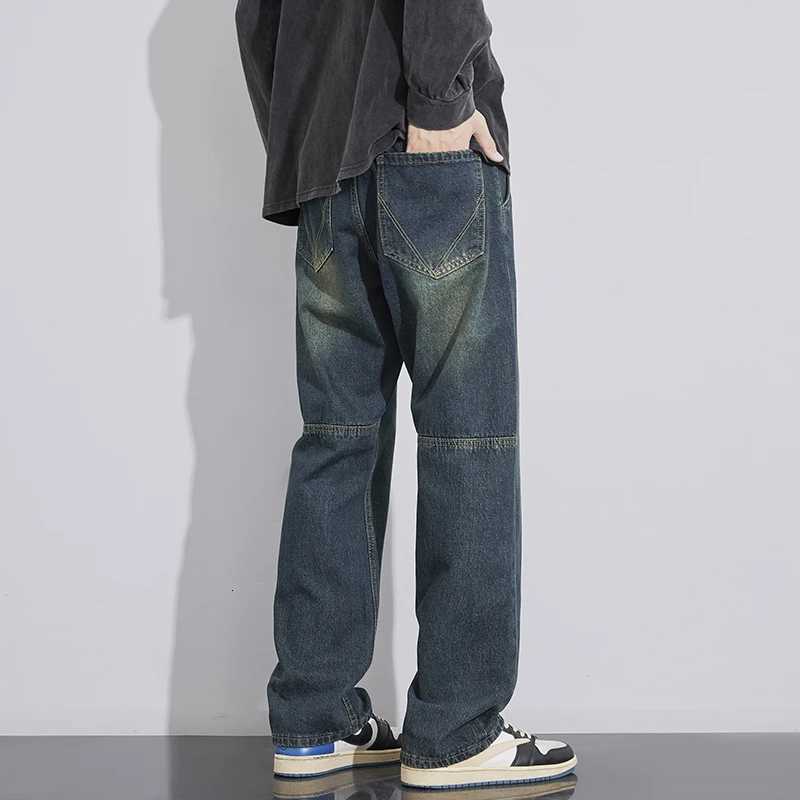 Nstyle Retro Wash Jeans Mens Antiwrinkle Pants Casual Handsome Young Autumn New Straight PantsZ250917