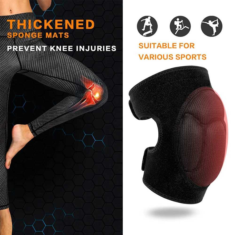 1 Pair Adult Sports Knee Pads AntiSlip Collision Kneepads with Thick EVA Foam House Cleaning Volleyball Football Knee Sleeve J250917