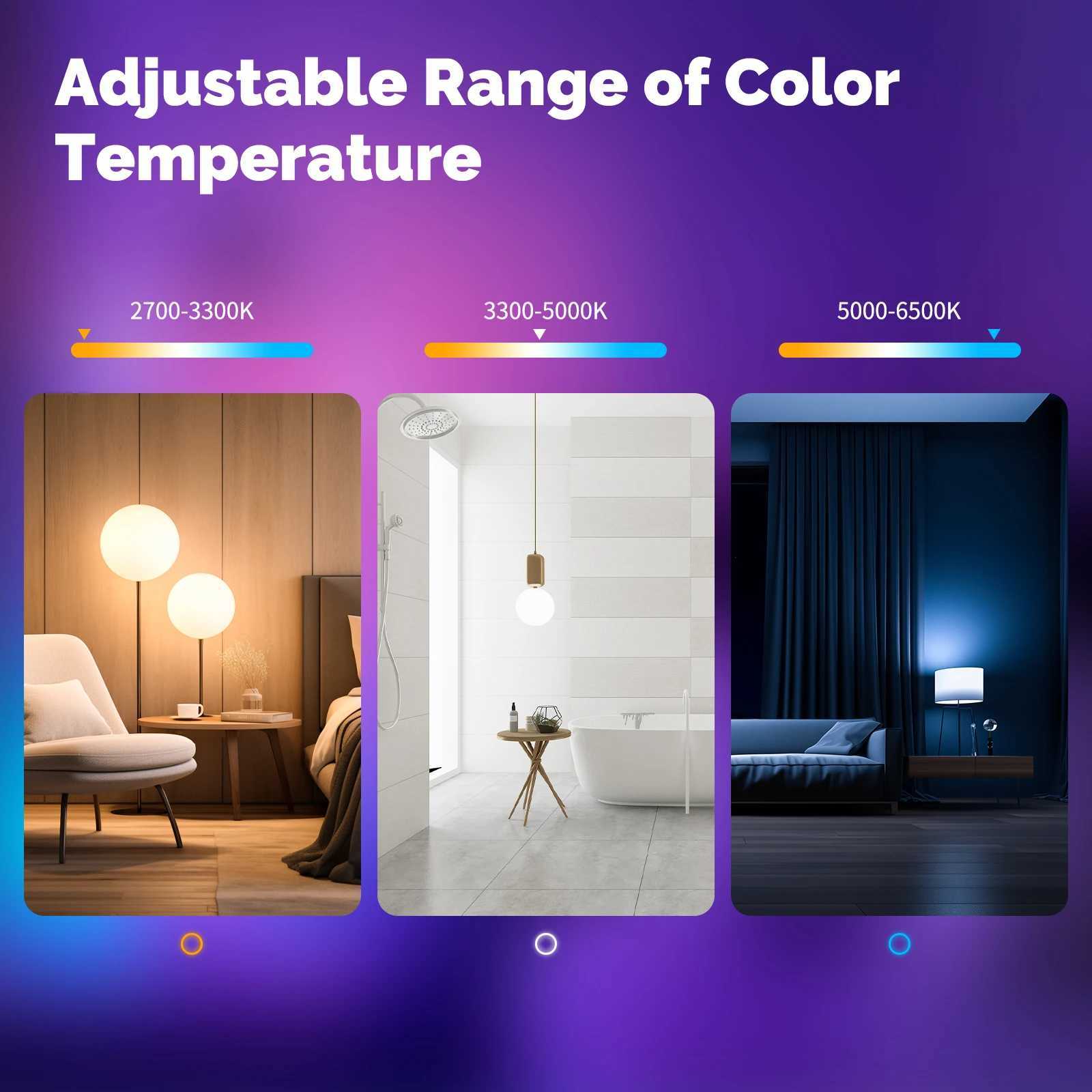 MOES Tuya Smart WiFiMatterZigbee 14W LED Bulb E27 Music Sync Functional 16M RGB Scenarios Light Intelligent Voice APP Control C250917