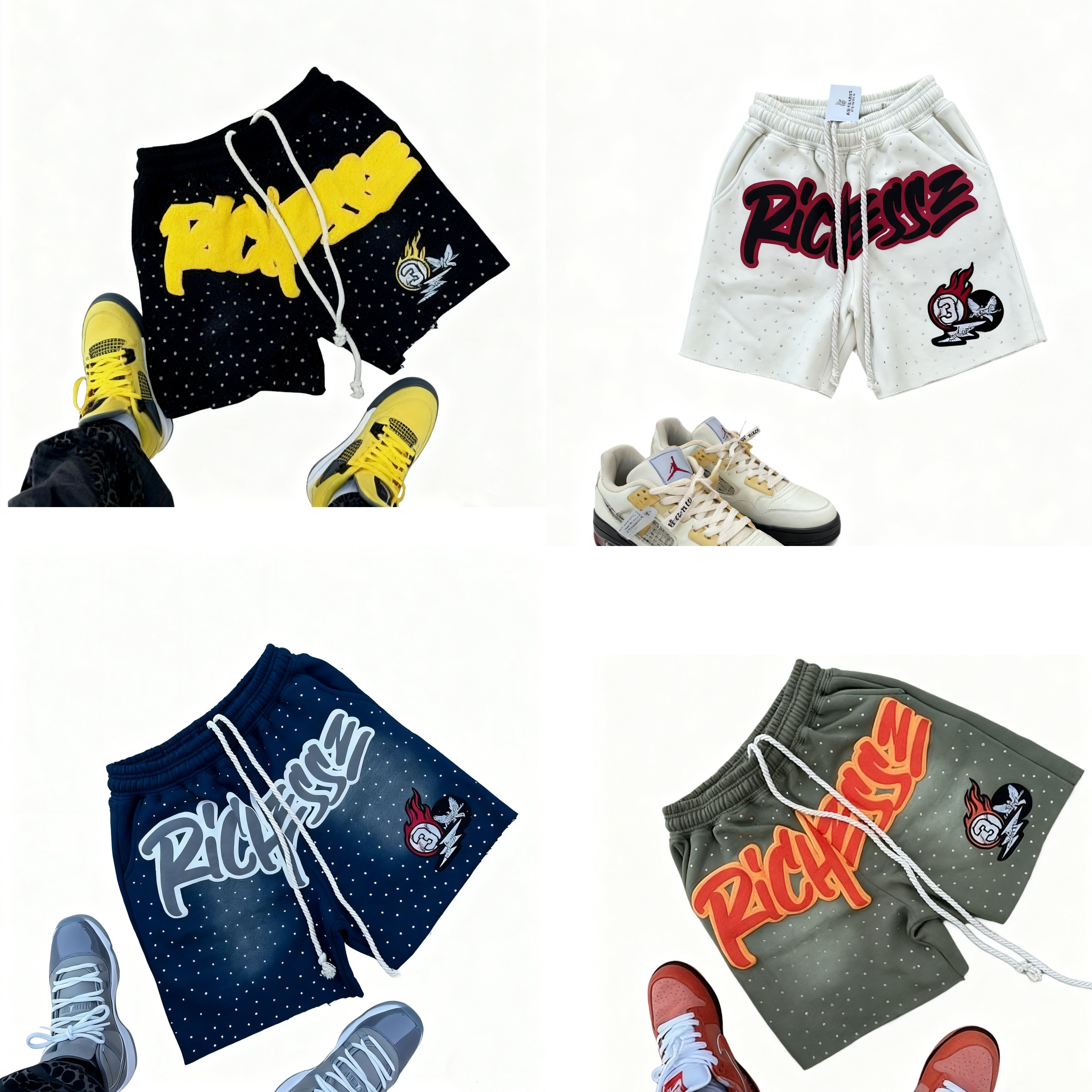 Men's Shorts PICHESSE 3 Diamond Shorts Harajuku High Street New Hot Selling Versatile Trendy Sports Pants Hot Couple y2k