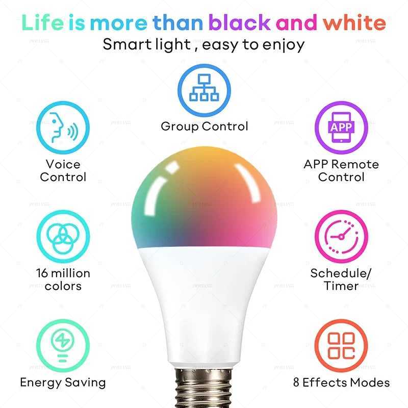 Smart Led Light Bulb WifiBLE Alexa Led Lamp E27 RGB 110V 220V Smart Lamps For Google Assistant Cozylife C250917