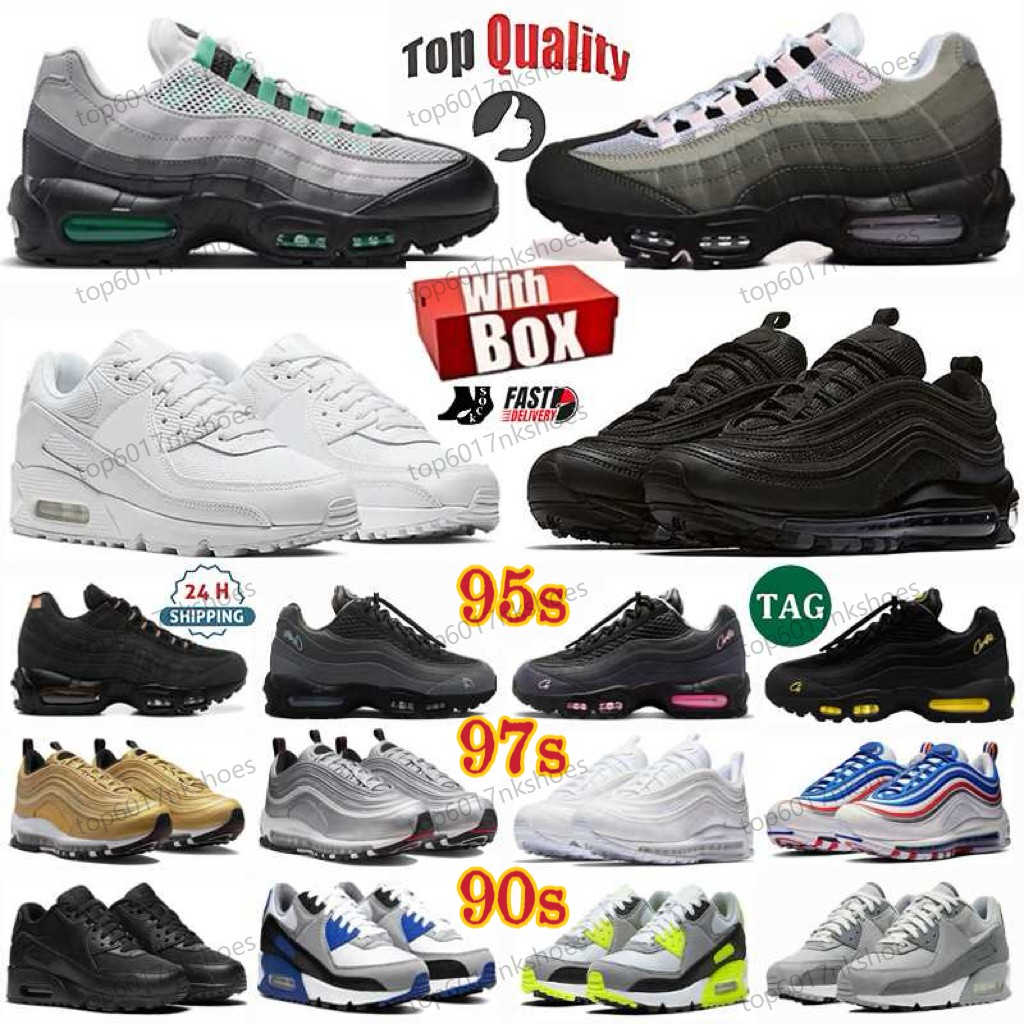 With Box 95 Designer Shoes 95s 90s 97s Men Women Running Shoes Ultra Triple Black White Aegean Storm Sequoia Pink Beam Sneakers Hyper Turquoise Greedy Neon Trainers