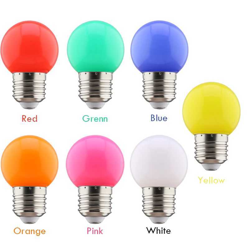 20pcs Colour LED Bulb E27 220V G45 7 Color RGB Lampada LED Lamp SMD3528 Holiday Christmas Lamparas LED Light Bulb Fashlight C250917