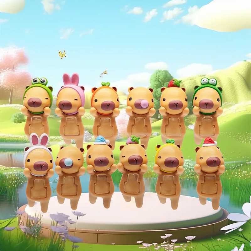 Cartoon Blind Box Capybara Series Hippers Harvest Kawaii Hippie Doll Trendy Car Mobile Phone Ornaments Dumplings Kids Toy Gift C250917