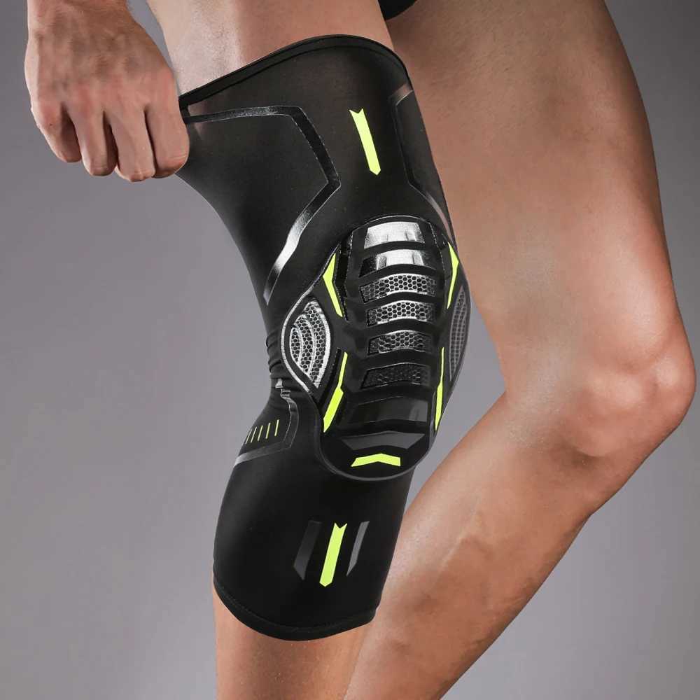 1PC Breathable Absorb Sweat Basketball Knee Pad Honeycomb Shockproof Long Leg Sleeves Knee Brace Football Sports Knee Guard J250917
