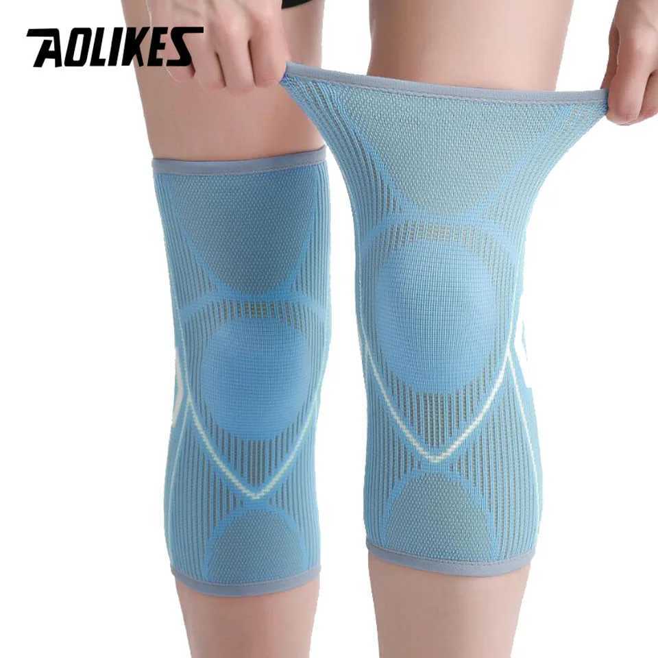AOLIKES New Knee Pads Support Sleeve Protector Elastic Kneepad Brace Spring Support Volleyball Basketball Running Silicone Pad J250917