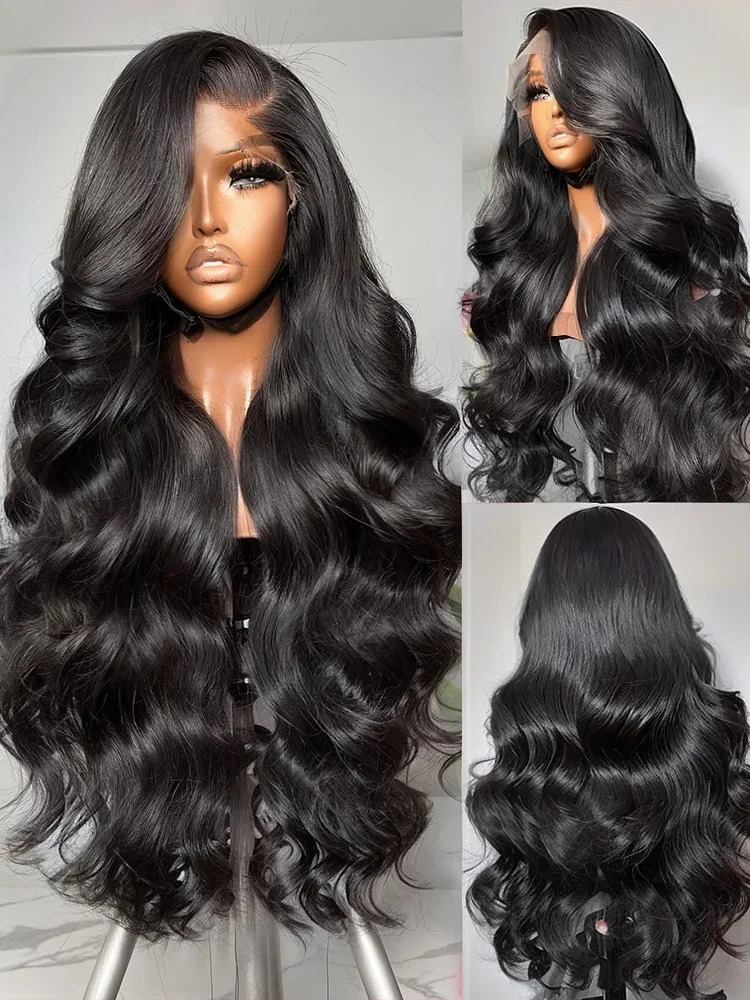 200% Green Black 13x6 HD Lace Human Hair Wig 32in Body Wave Human Hair Wigs Omber Colored 13x4 360 Full Lace Wig for Women Pre Plucked