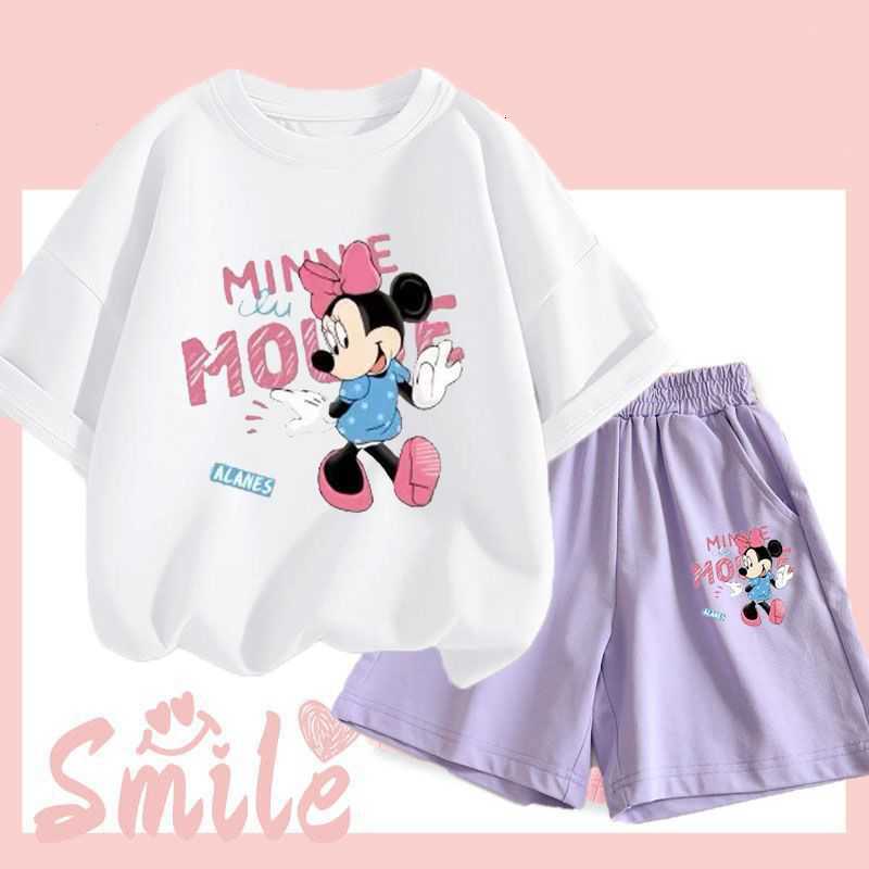Disney Summer Baby Girls Clothes Set Children Girl Disney Minnie T-shirts And Shorts 2 Pieces Suit Kid Short Sleeve Top Bottom Outfits X250524